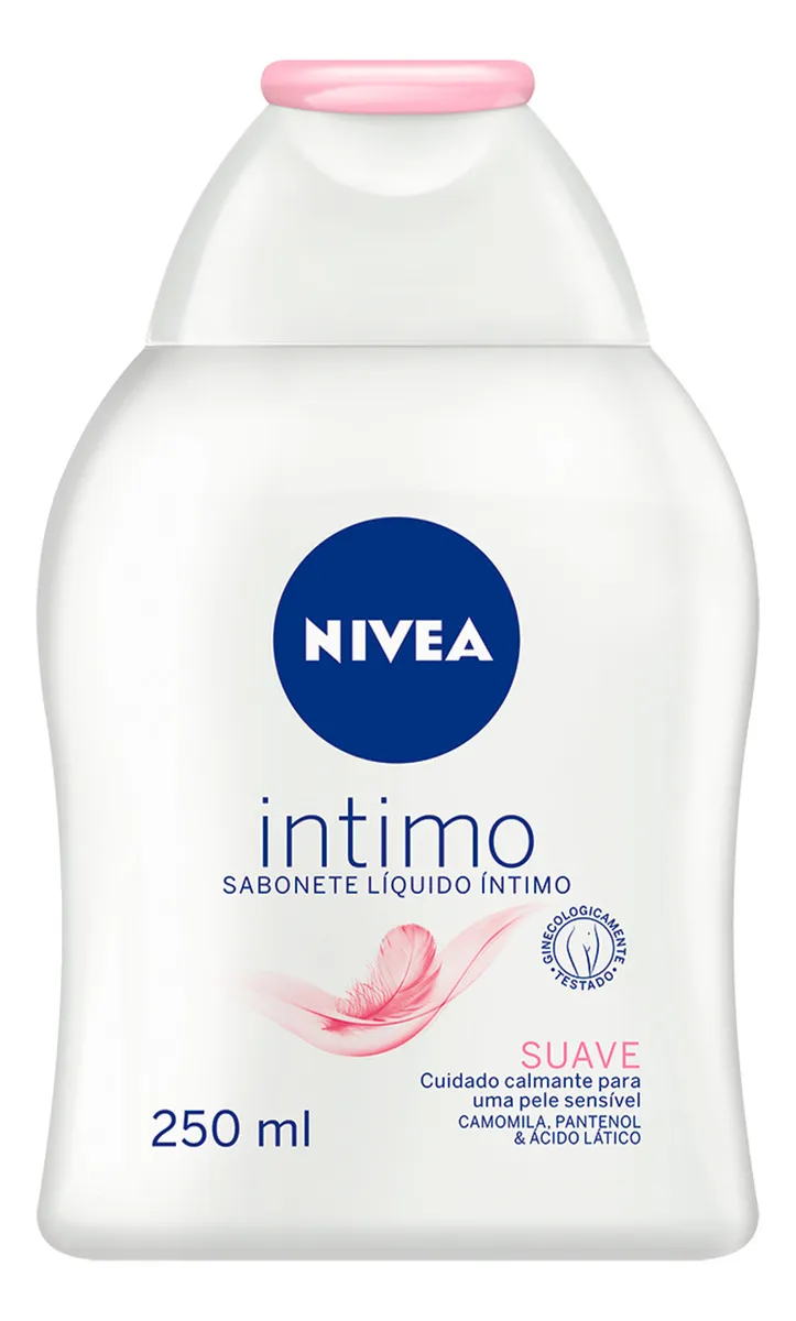 NIVEA Sabonete Líquido Íntimo Suave 250ml, Limpeza Delicada, Mantém pH Natural, Extrato de Camomila, Cuidado Calmante, Uso Diário