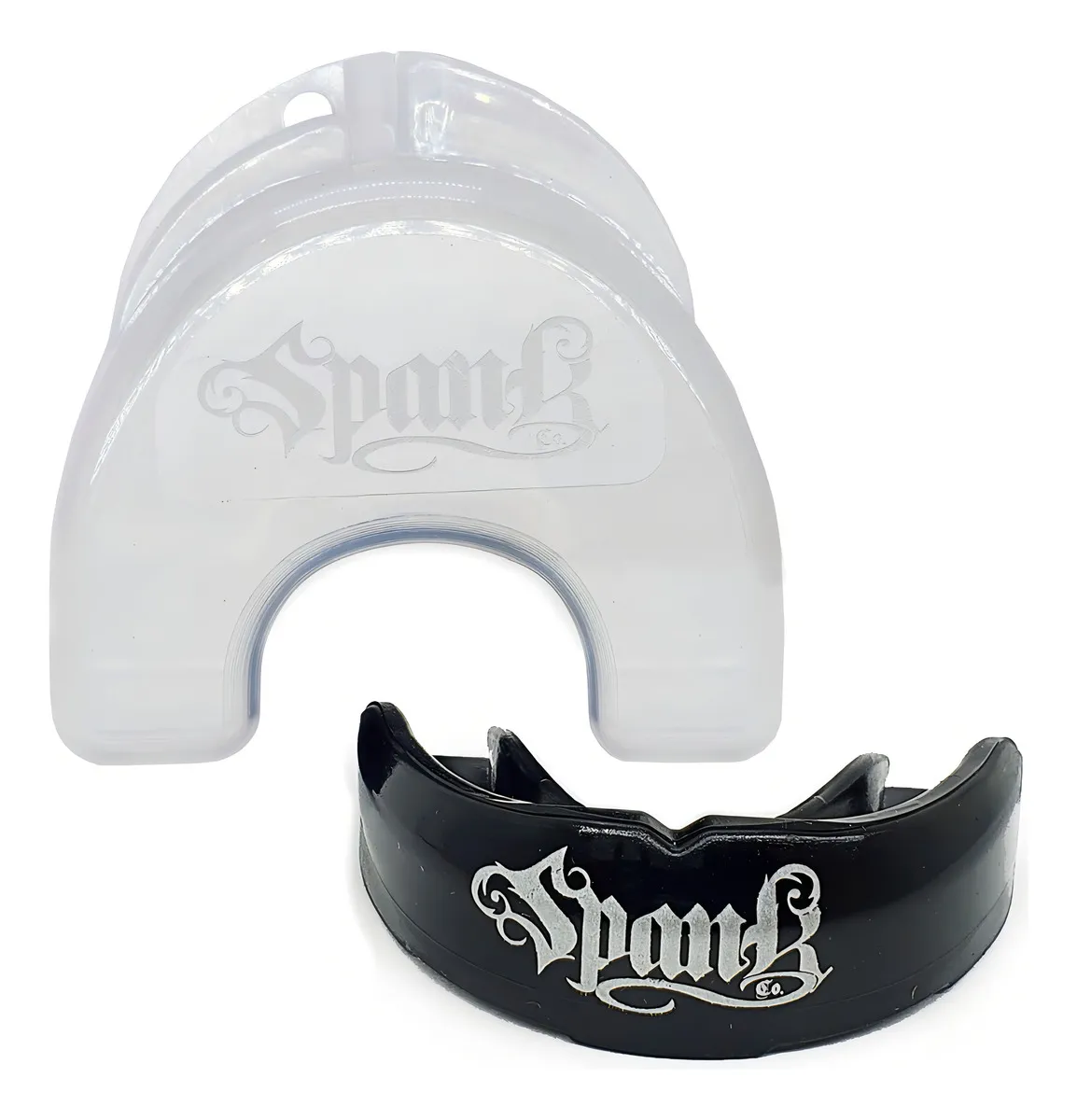 Spank Protetor Bucal Profissional Preto Moldável Com Estojo Treino Boxe Muaythai Jiu-jitsu MMA Kickboxing Futebol Basquete Bruxismo Esporte De Contato