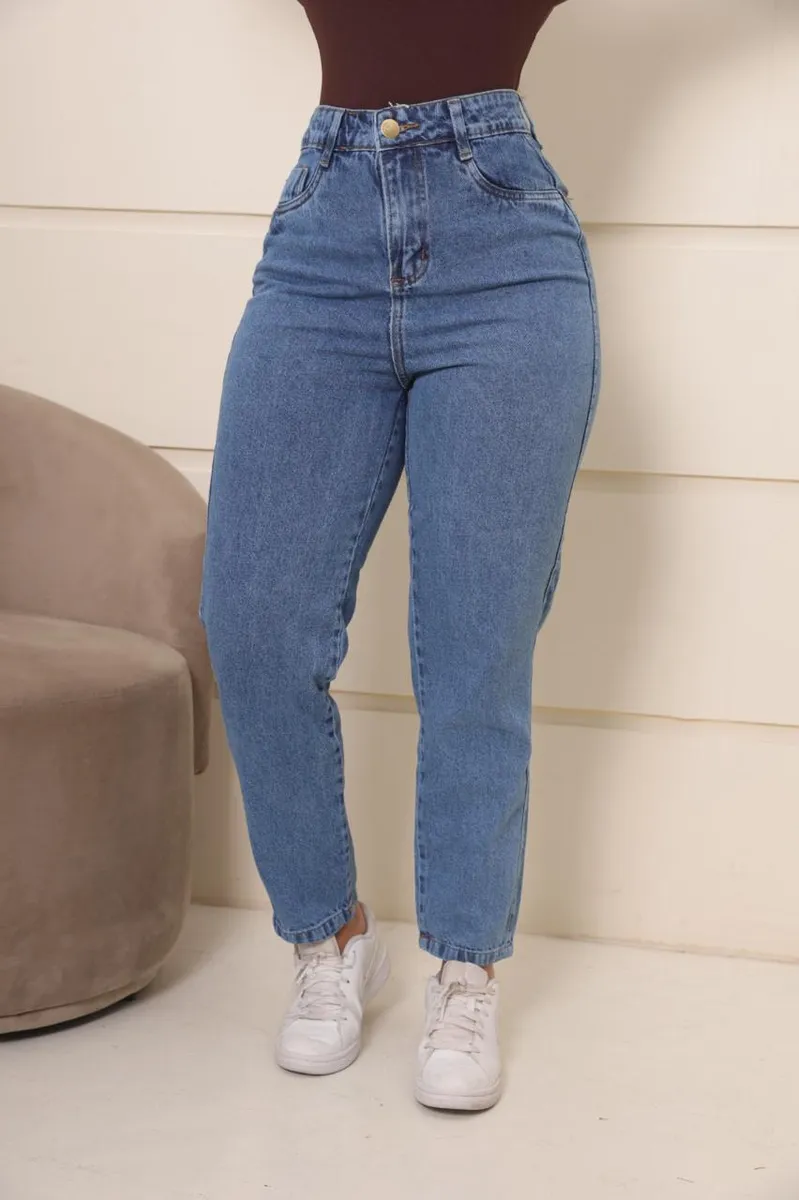 Calça Jeans Mom Feminina Cintura Alta Conforto E Estilo