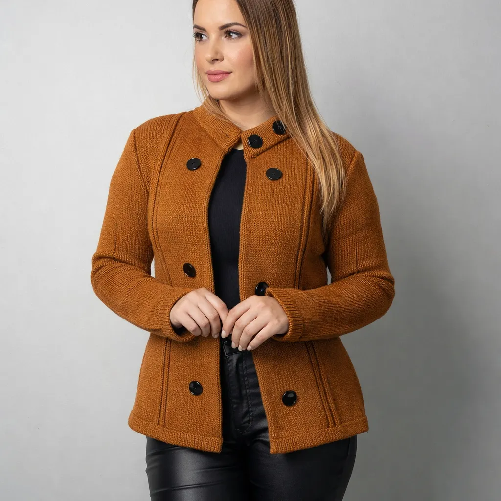 Casaco Feminino Inverno Tricot Lã Botões Cardigan Frio 20178