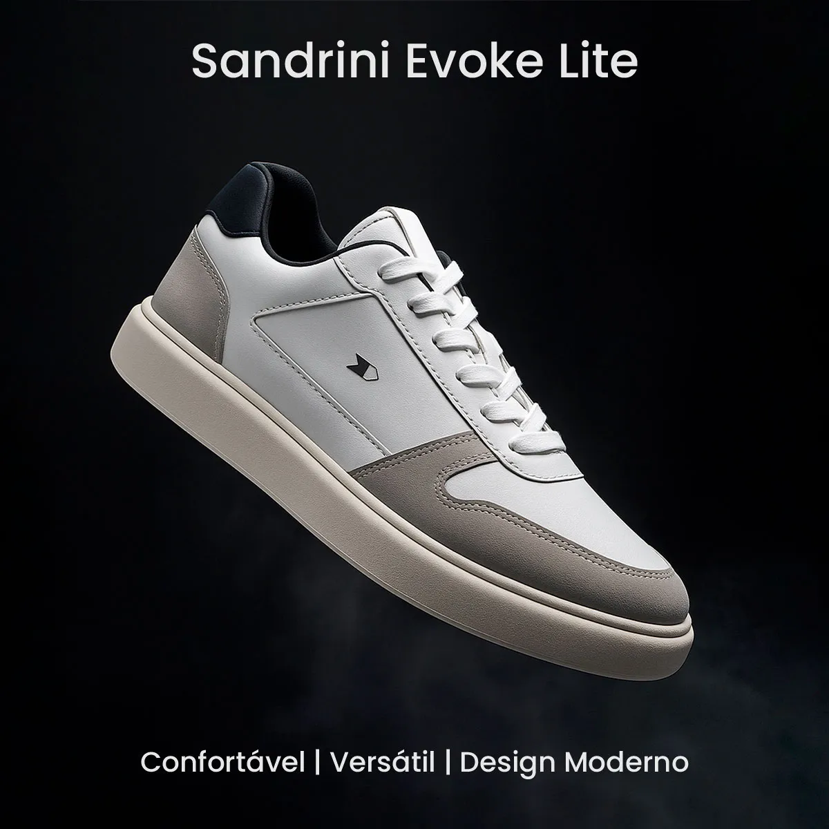 Tênis Sapatenis Masculino Sandrini Evoke Lite Branco Couro