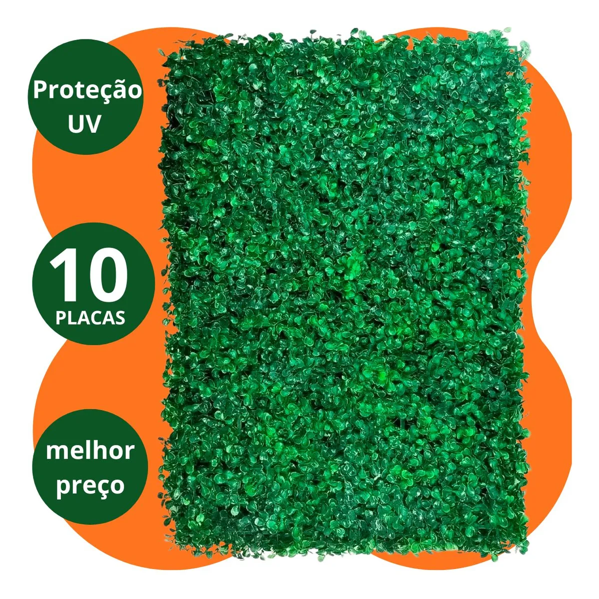 Kit C/10 Jardim Vertical Artificial Placa Buchinho 60x40cm