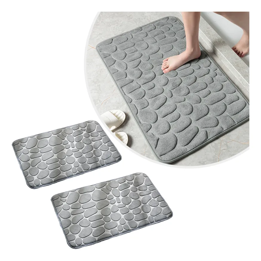 Kit 2 Tapete De Banheiro Antiderrapante Super Suave 60x40cm