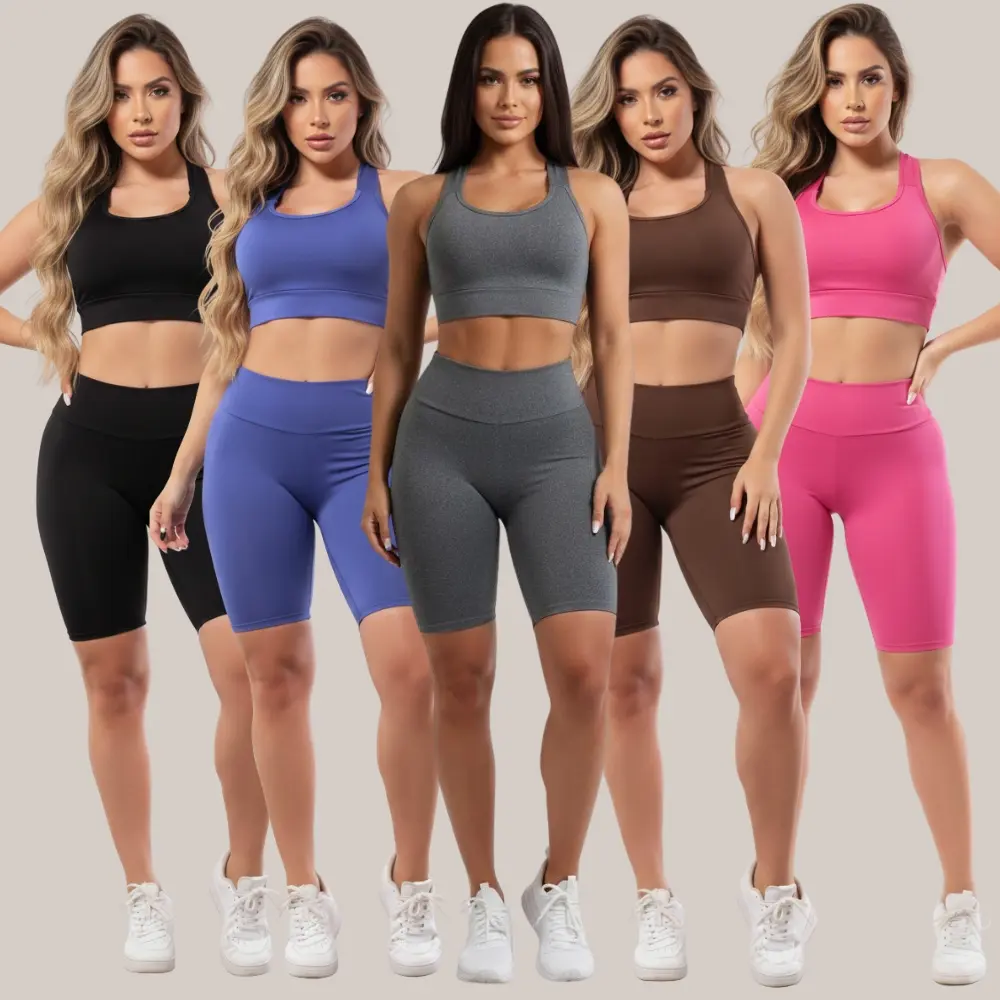 5 Conjunto Ciclista Top Roupas Feminina Academia Atacado A09