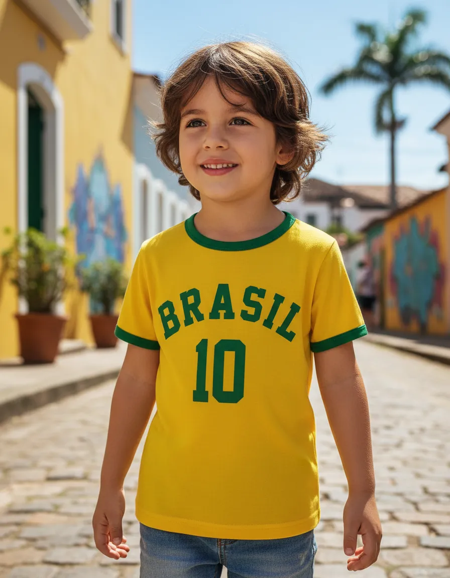 Camiseta Do Brasil Infantil 1 A 8 Anos Unissex Futebol